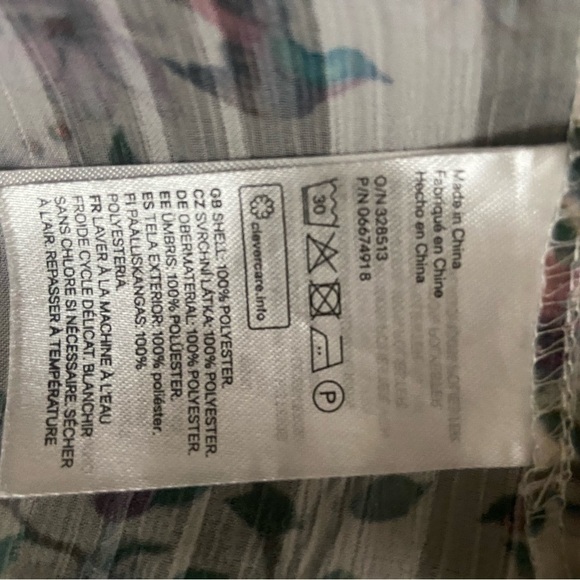 H&M Women’s Cream Birds And Floral Long Sleeve Sheer Peasant Blouse Size 8 - Picture 7 of 7